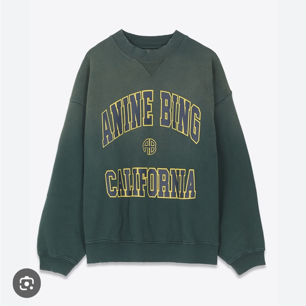 Anine Bing Jaci California Green Sweatshirt Small